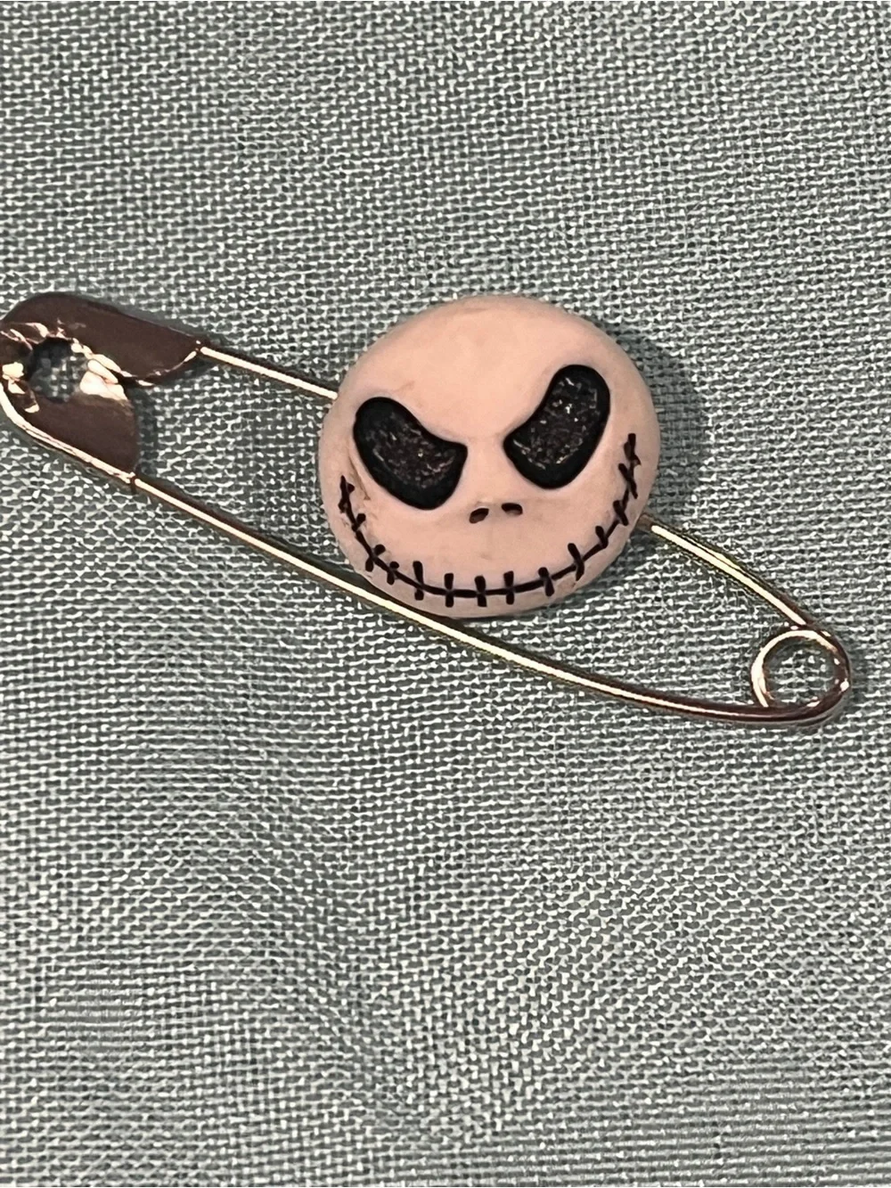 Jack Skeleton Face Safety Pin Brooch for Kids